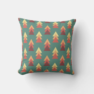 Retro Colours Triangles Throw Pillow