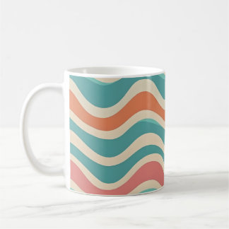 Retro Colours Wave Boho Style Abstract Patterns Coffee Mug