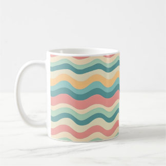 Retro Colours Wave Boho Style Abstract Patterns Coffee Mug