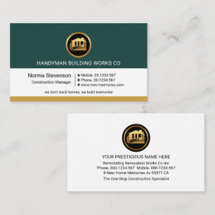 Retro Column Layers Home Renovations Business Card