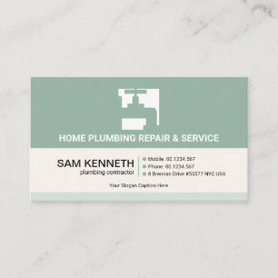 Retro Column Layers Plumbing Faucet Plumber Business Card