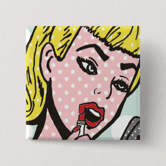 Retro Comic Book Cutie Button (Front)