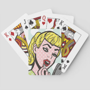 Retro Comic Book Cutie Playing Cards