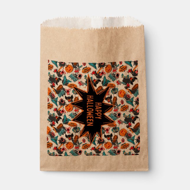 Retro Comic Book Halloween Favour Bag (Front)