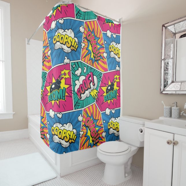 Retro Comic Colourful Seamless Pattern - Pop Art (In Situ)