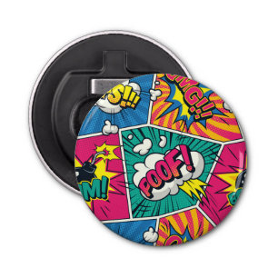 Retro Comic Explosion Colourful Pattern Bottle Opener