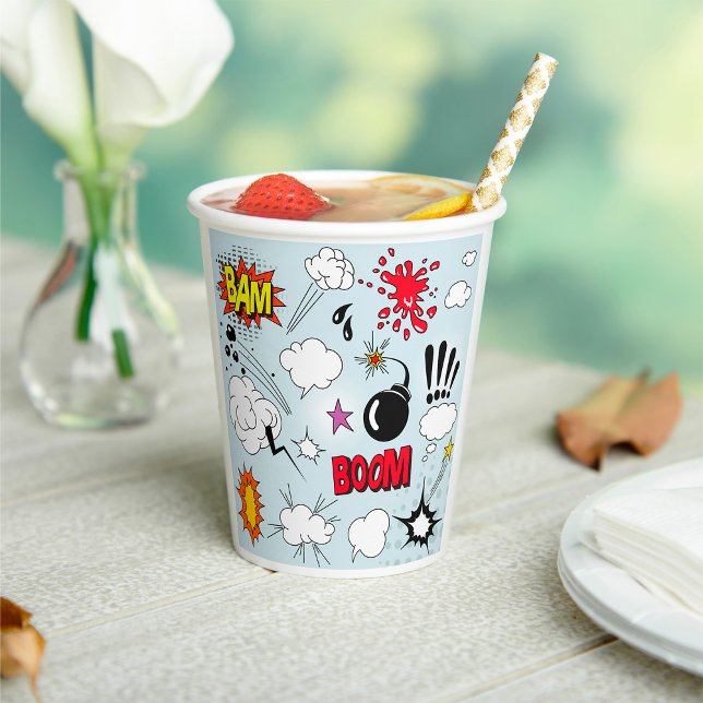 Retro Comic Explosion Pop Art Paper Cups (Creator Uploaded)