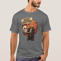 Retro Comic Headless Skeleton Happy Halloween