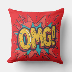Retro Comic “OMG!” Pop Art Decorative Pillow