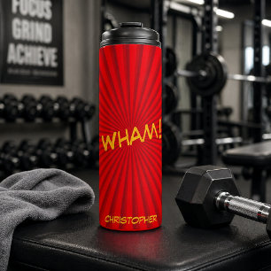 Retro Comic Pop Art Custom Name Thermal Tumbler
