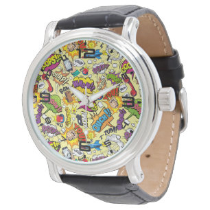 Retro Comic Pop Art Watch – Bold Timepiece