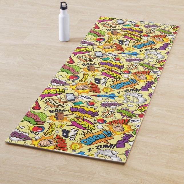 Retro Comic Pop Art Yoga Mat - Bold & Unique Vibes (In Situ)