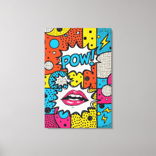 Retro Comic POW! - Abstract Pop Art Canvas Print