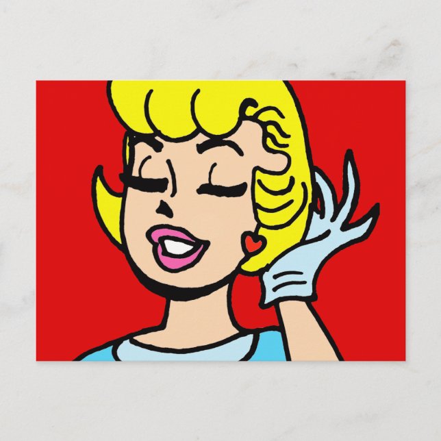 Retro Comic Strip Beauty Postcard (Front)