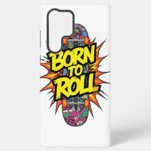 Retro Comic Style "Born to Roll" Skater Samsung Galaxy Case
