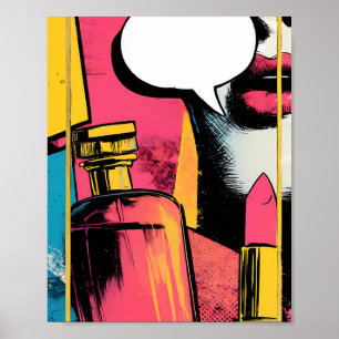 Retro Comic Style: Gold Glamour Pop Art Panel Poster