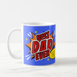 Retro Comic Superhero Best Dad Ever Coffee Mug