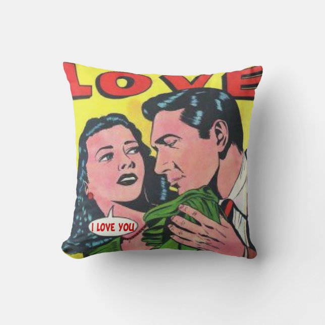 retro,comic throw pillow (Front)