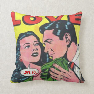 retro,comic throw pillow