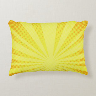 retro comic yellow background raster gradient half accent pillow