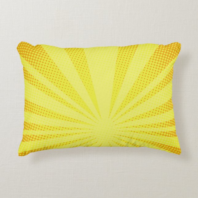 retro comic yellow background raster gradient half accent pillow (Front)