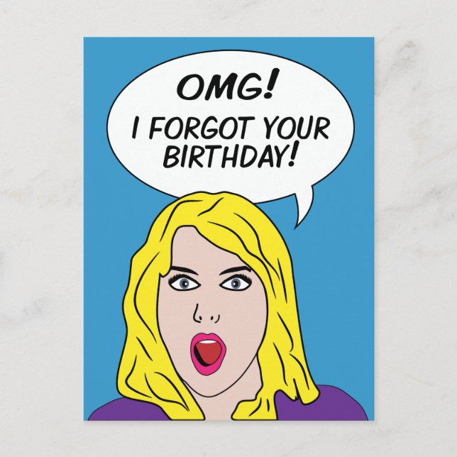 RETRO COMICS carte postale d'anniversaire tardive (Devant)