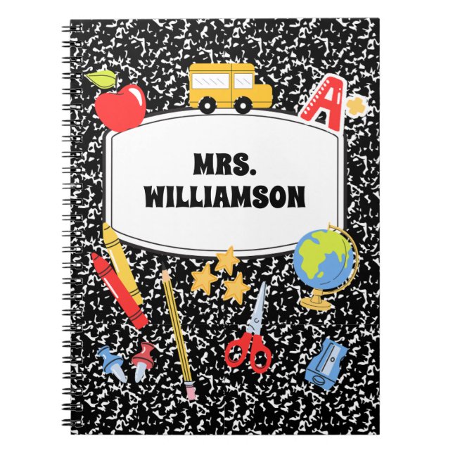  Retro Composition Notebook Back to School  (Front)