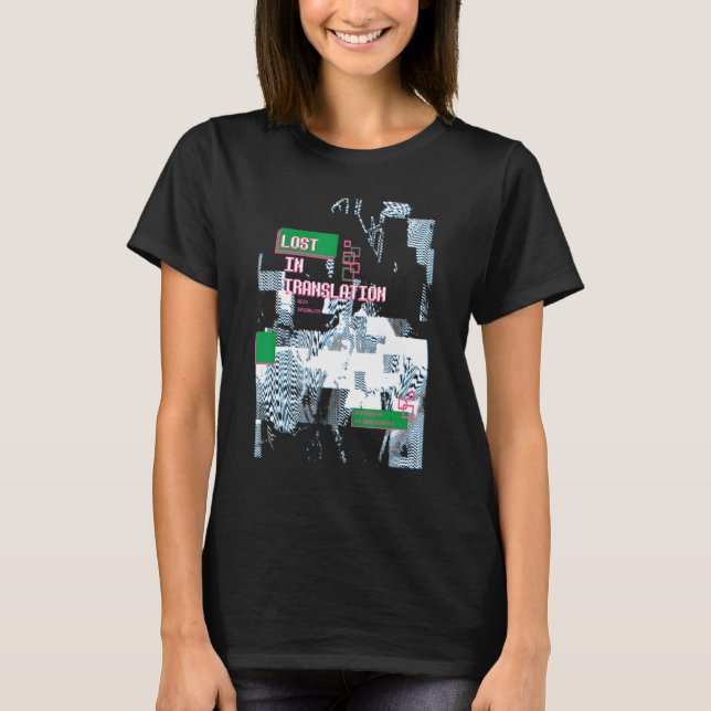 Retro Computer Glitch Geek Programmer Nerd Error T T-Shirt (Front)
