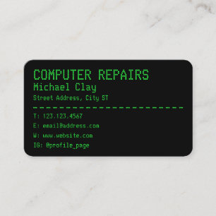 Retro computer screen style business card