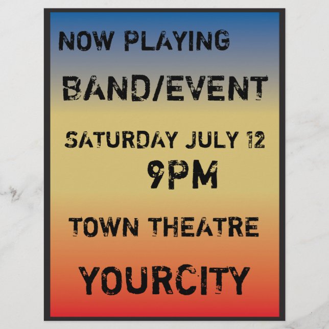 Retro Concert Poster Style Flyer (Front)