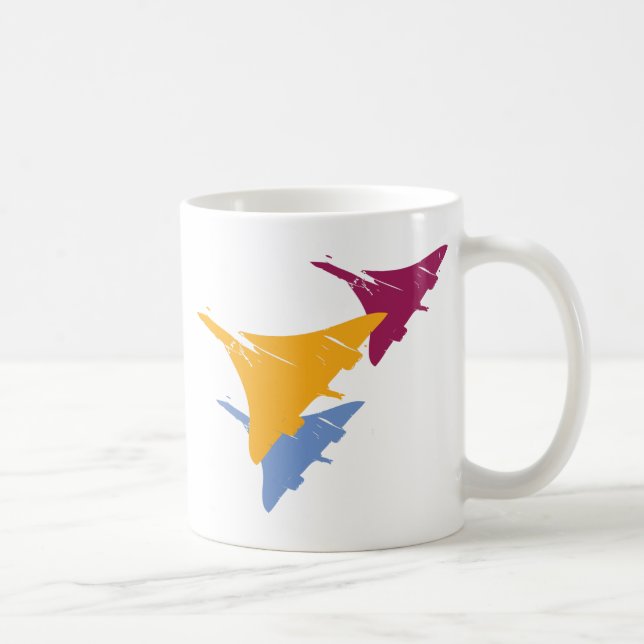 Retro Concorde Jet Airplane Aviation Flight Design Coffee Mug (Right)