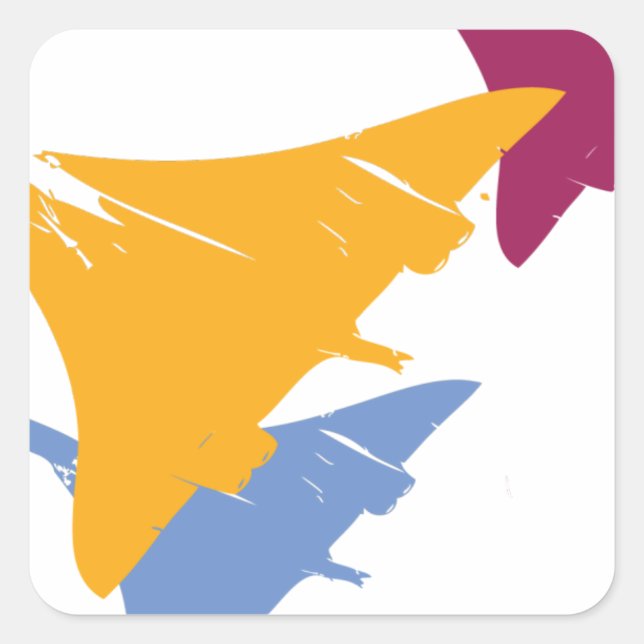 Retro Concorde Jet Airplane Aviation Flight Design Square Sticker (Front)