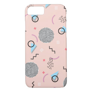 Retro Confetti Memphis Pattern Pink iPhone 8/7 Case
