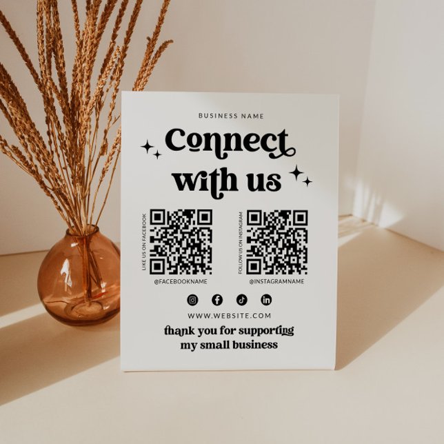 Retro Connect With Us Social Media Sign (Creator Uploaded)