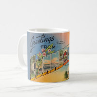 Retro Connecticut Postcard Mug