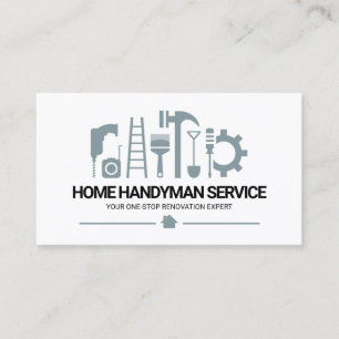 Retro Construction Handyman Tools Motif Business Card
