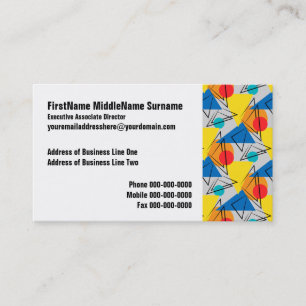 Retro Contemporary Geometric Colourful Pattern Business Card