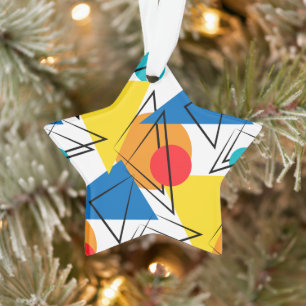 Retro Contemporary Geometric Colourful Pattern Ornament