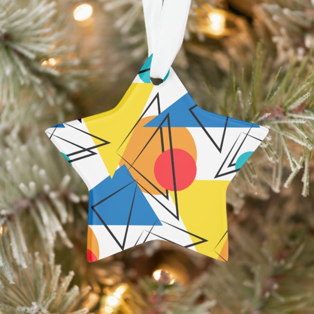 Retro Contemporary Geometric Colourful Pattern Ornament (Tree)