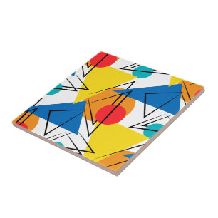 Retro Contemporary Geometric Colourful Pattern Tile