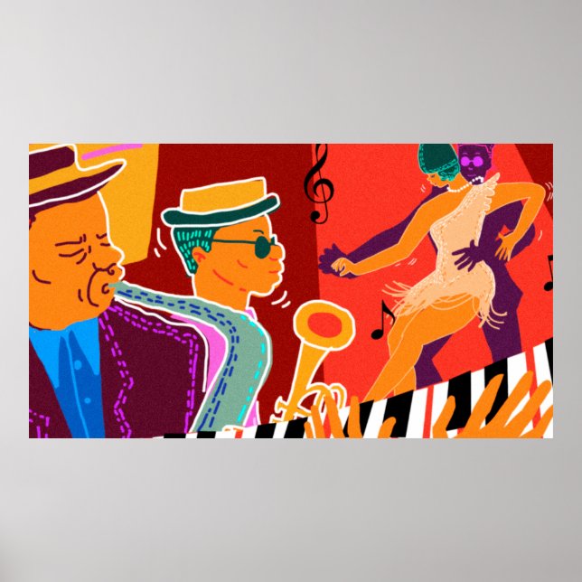 Retro contrast music festival jazz poster (Front)