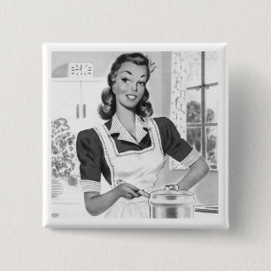 Retro Cook 2 Inch Square Button