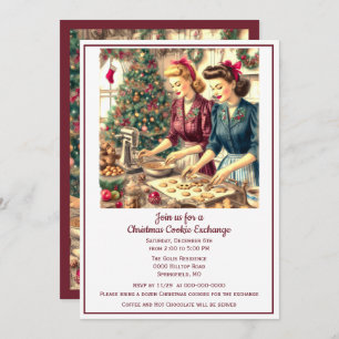 Retro Cook Exchange Christmas Invitation