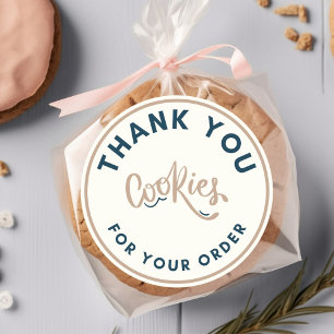 Retro Cookies thank you for your order Classic Round Sticker