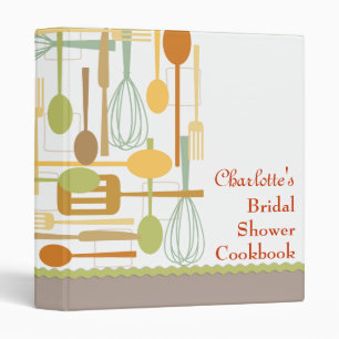 Retro Cooking Bridal Shower Cookbook Recipe Binder