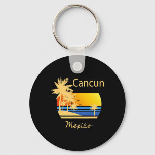 Retro Cool Cancun Original Mexico Beaches Novelty Keychain