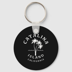 Retro Cool Catalina Island Palm Tree Mens Womens C Keychain