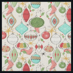 Retro cool Christmas Ornaments Fabric<br><div class="desc">This Christmas fabric has a mid century modern look. The array of ornaments give a retro cool vibe to this patterned fabric, and the colour is very on trend and a fresh take on Christmas. Great for a holiday quilt, or any home decor projects! ©Fiona Stokes Gilbert All Rights Reserved...</div>