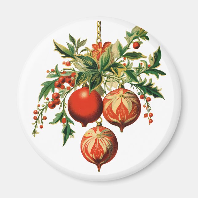 Retro Cool Christmas Tree Decorations Magnet (Front)