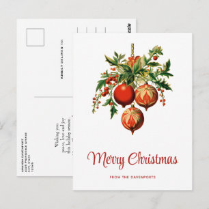 Retro Cool Christmas Tree Decorations Postcard
